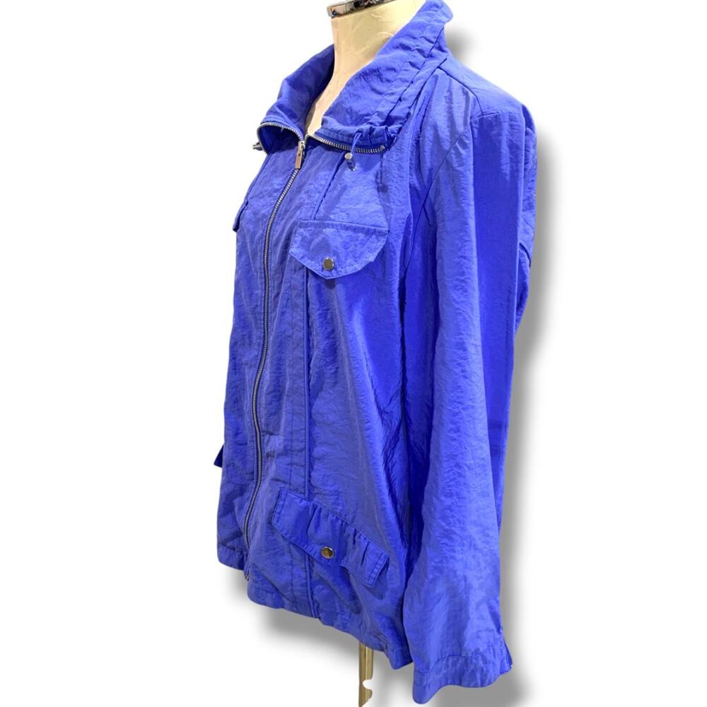 Size XL Zenergy by Chicos Womens Blue Zip Up Windbreaker Jacket - Picture 3 of 9